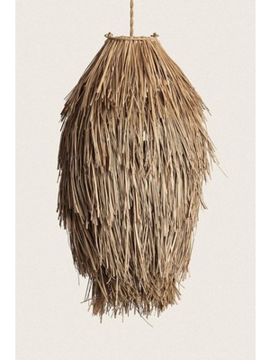 Doğal Deniz Sazı El Yapımı Bohem Sarkıt Avize 65 cm  Salon Oturma Odası Mutfak Yatak Odası