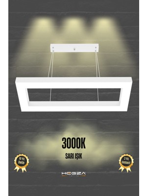 Mesıta ( Beyaz Kasa, Sarı Işık ) Ledli Modern LED Avize, Salon, Mutfak, Oturma Yatak Odası, Sarkıt