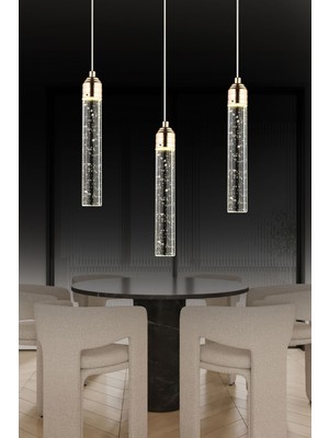 Zaki 3 Lü Gold Kaplama 3 Renkli 45 Watt Ledli Modern Tasarım Oturma Odası,genç Odası,yatak Odası,sa