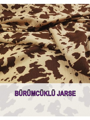 Bürümcüklü Jarse Bej Kahve Renklerde (En 130 cm x Boy 225 Cm)