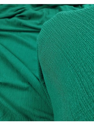 Koyu Canlı Yeşil Renkte Bürümcüklü Jarse En: 150