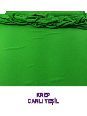 Krep Canlı Yeşil Renkte (En 140 cm x Boy 280 Cm)