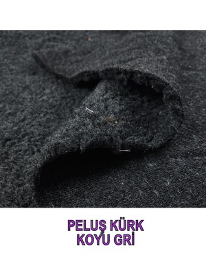 Peluş Koyu Gri Renkte (En 145 cm x Boy 195 Cm)
