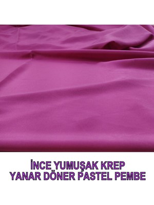 Ince Krep Pembe Renkte (En 145 cm x Boy 210 Cm)