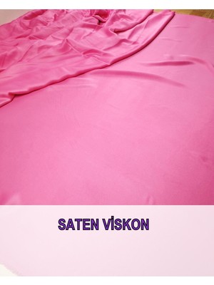 Şeker Pembe Renkte Saten Viskon (En 150 cm x Boy 190 Cm)