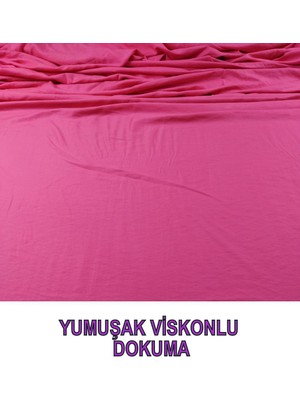Ince Viskonlu Dokuma Pembe Renkte (En 150 cm x Boy 200 Cm)