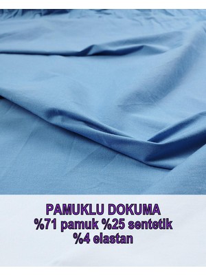 Pamuklu Dokuma Mavi Renkte (En 140 cm x Boy 290 Cm)