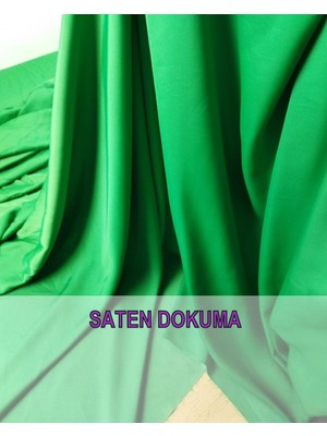 Ince Saten Canlı Yeşil Renkteen: 150 cm
