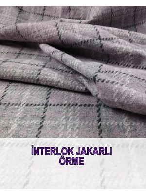 Lila Gri Renklerde Jakarlı Örme En: 150
