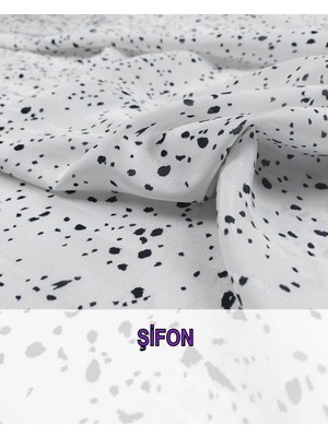 Şifon Siyah Beyaz Renkte (En 140 cm x Boy 300 Cm)