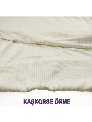 Ekru Krem Arası Renkte Raporlu Örme (En 100 cm x Boy 160 Cm)