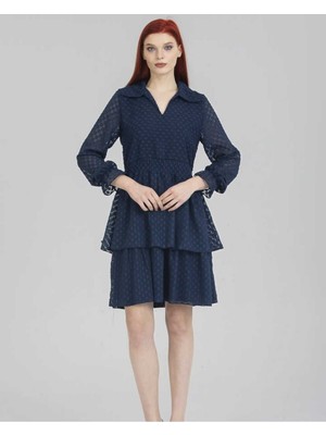 Puantiyeli Mini Boy Şifon Elbise