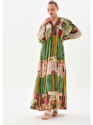 Tam Boy Patchwork Elbise