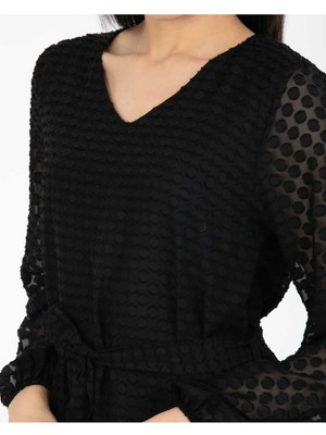 Puantiyeli Ş,fon Elbise