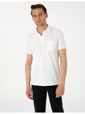Pierre Cardin Erkek Ekru Ultralight Kumaş Slim Fit Polo Yaka Tişört 50302631-VR019