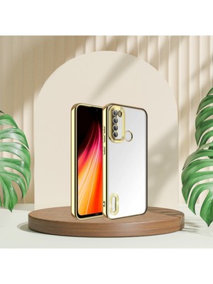 Xiaomi Redmi Note 8 Yanları Renkli Lens Korumalı Logo Gösteren Mega Kılıf Gold Tdrtr