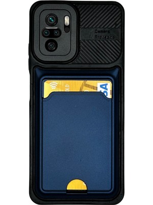 Xiaomi Redmi Note 10 Kartlıklı Silikon Kılıf Lacivert Tdrtr