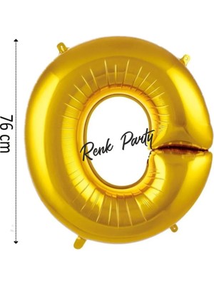 Folyo Balon O Harfi Helyum Balon 76  cm  Gold Renk - O Harf Balon - Harf Folyo Balon - 34 Inch