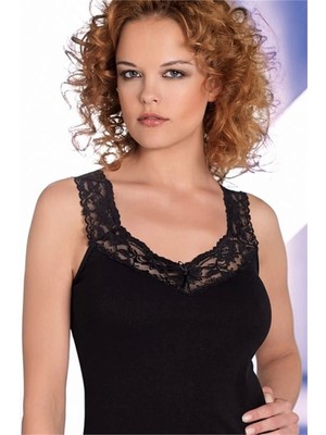 Şahinler Yaka ve Askıları Dantelli Ribana Atlet B605