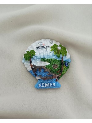 Magnet Midye Taşlı Mıknatıslı Buzdolabı Süsü Nazar Göz Boncukllu Palmiye Agacı Türkiye Kemer Yazılı