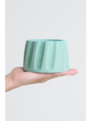 Sütun Saksı Turkuaz Renk Boş Saksı Kendi Aranjmanınızı Kendiniz Yapın