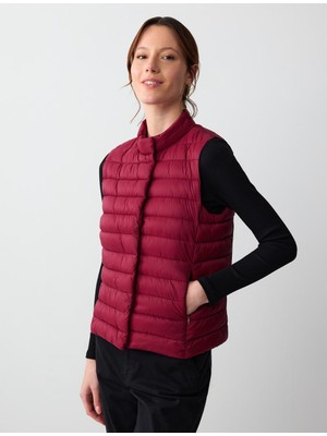 Jimmy Key Sumak Fermuarlı Çıt Çıt Detaylı Kolsuz Şişme Yelek