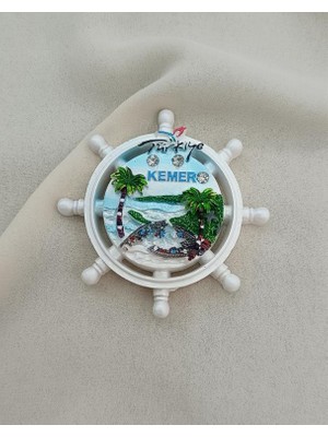 Magnet Dümen Mıknatıslı Buzdolabı Süsü Nazar Göz Boncukllu Palmiye Türkiye Kemer Yazılı