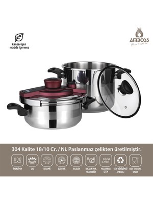 Amboss Ametist 3,5+7 Lt Düdüklü Tencere Seti - AME 4134
