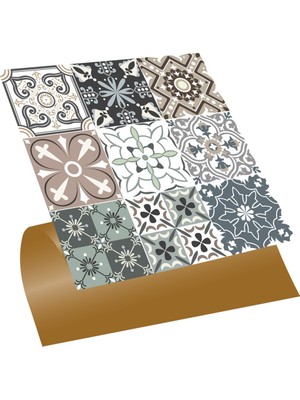 Kendinden Yapışkanlı Kimono Desenli Pvc Karo 30X30 cm (33 Adet) 3m2