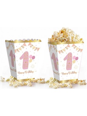 Pembe Yaldızlı 1 Yaş Mısır Kutusu 8 Adet