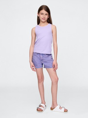 Gap Kız Çocuk Mor Low Rise Stride Denim Şort