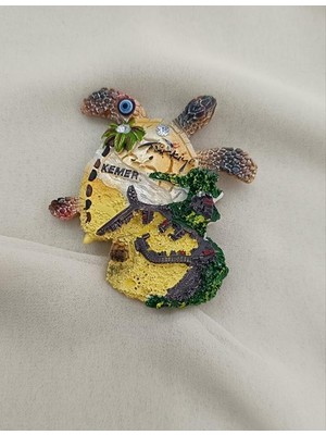 Magnet Kaplumbağa Deniz Palmiye Nazar Göz Boncuk Taşlı Mıknatıslı Buzdolabı Süsü