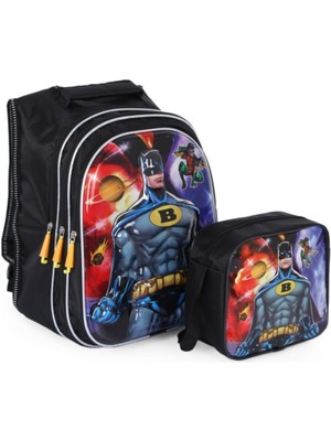Kabartmalı Batman Çantası + Beslenme - Ilkokul Çantası - Erkek Çocuk Çanta