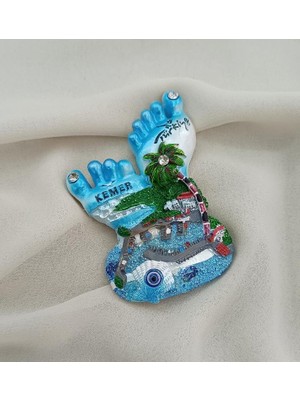 Magnet Ayak Parmak Palmiye Nazar Göz Boncuk Taşlı Mıknatıslı Buzdolabı Süsü