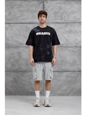Nomarc Siyah Brabus Yazılı Oversize Tshirt