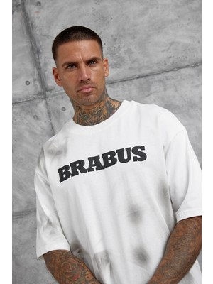 Nomarc Beyaz Brabus Yazılı Oversize Tshirt