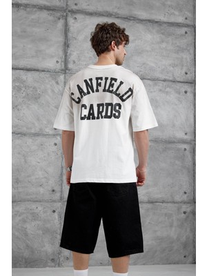 Nomarc Beyaz Canfield Card Yazılı Oversize Tshirt