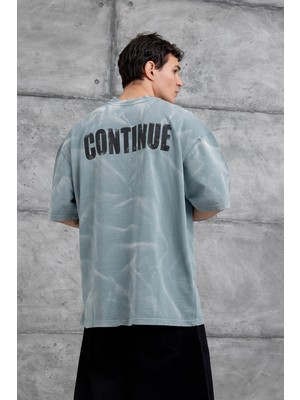 Nomarc Gri Drift Yazılı Yıkamalı Oversize Tshirt