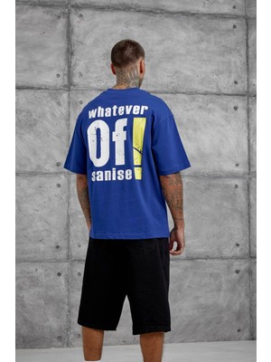 Nomarc Mavi Of Sanise Yazılı Oversize Tshirt