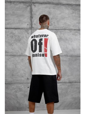 Nomarc Beyaz Of Sanise Yazılı Oversize Tshirt