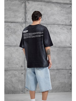 Nomarc Siyah Good Yazılı Oversize Tshirt