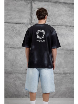 Nomarc Siyah Arka Hydrion Yazılı Oversize Tshirt