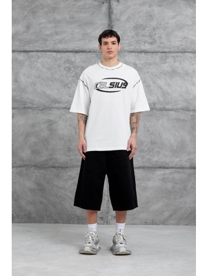 Nomarc Beyaz Celcius Yazılı Oversize Tshirt