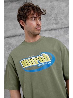 Nomarc Haki Murth Baskılı Oversize Tshirt