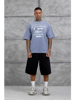 Nomarc Gri Gabserine Yazılı Oversize Tshirt