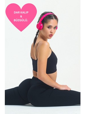 Gymhams Alph Siyah Kalçası Büzgülü Kalça Şekillendirici Push Up Toparlayıcı Ve Esnek Kadın Spor Tayt