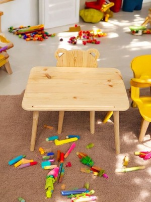 Arya Wood Craft Doğal Ahşap Aktivite Masası