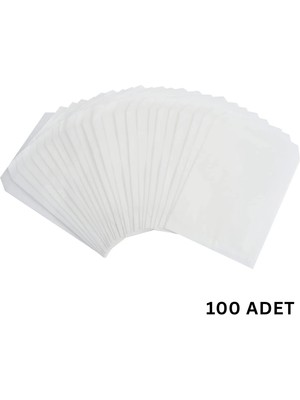 Kraft Körüklü Beyaz Yağlı Kese, V Taban Butik Hediye Paketi, Ambalaj Kağıt Poşeti, 100 Adet, 12X20CM