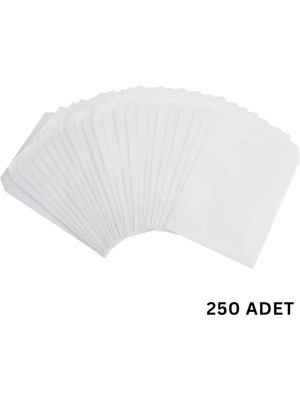 Kraft Körüklü Beyaz Yağlı Kese, V Taban Butik Hediye Paketi, Ambalaj Kağıt Poşeti, 250 Adet, 12X20CM