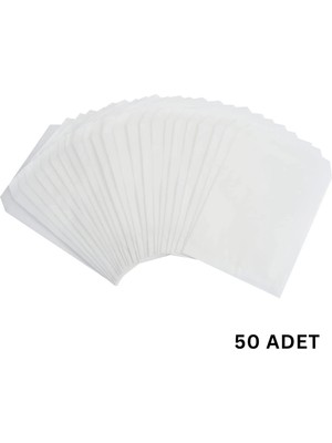 Kraft Körüklü Beyaz Yağlı Kese, V Taban Butik Hediye Paketi, Ambalaj Kağıt Poşeti, 50 Adet, 12X20 cm